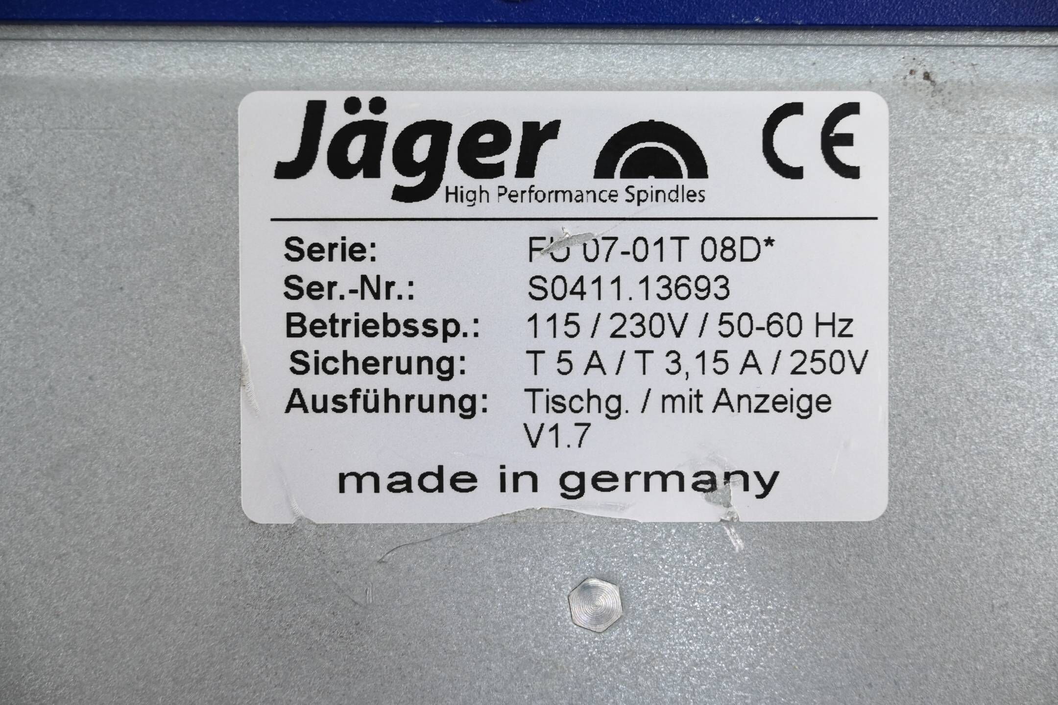 Jäger Frequenzumrichter für Spindel FU07-01T 08D ( FU07-01T08D )