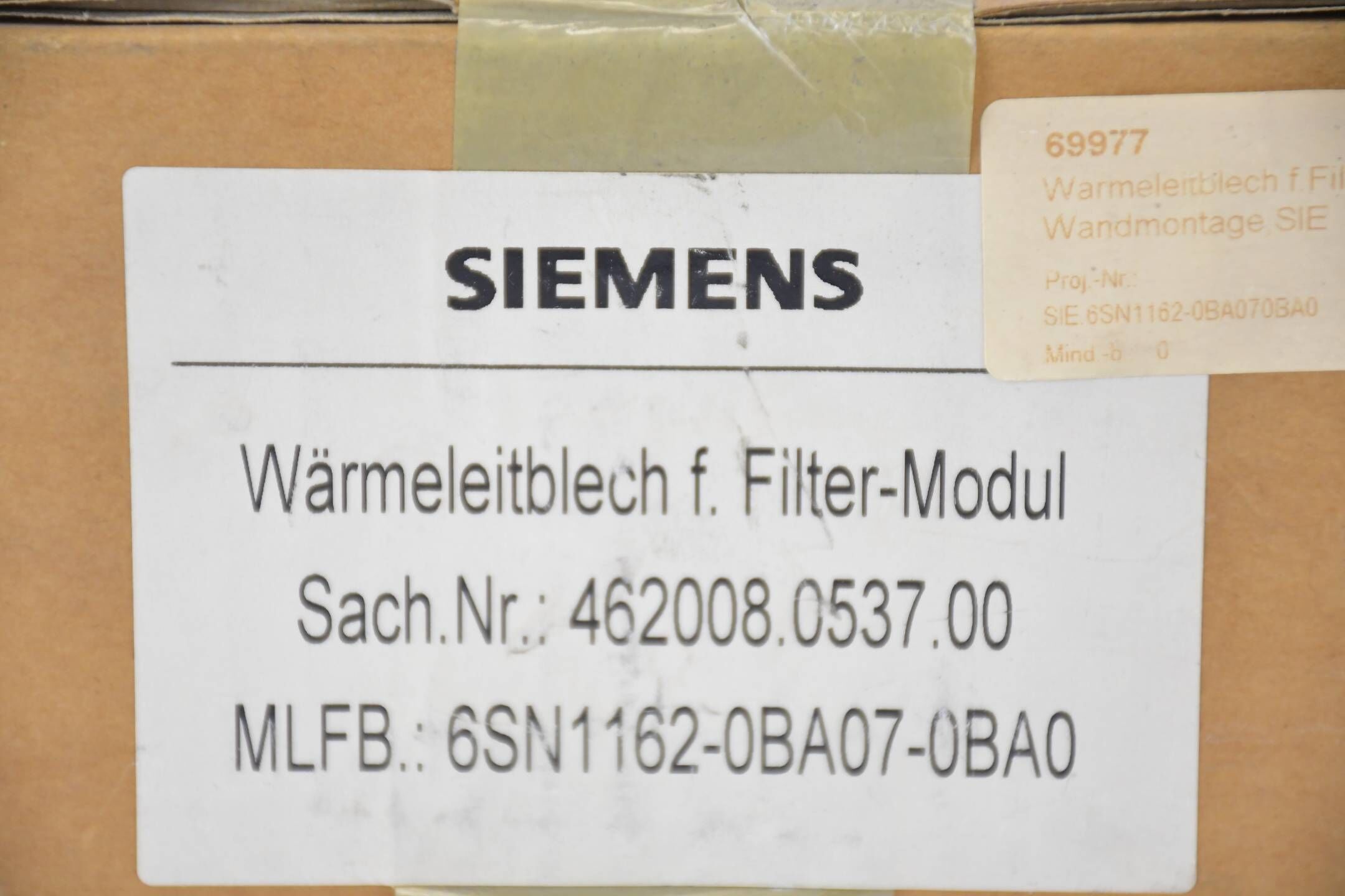 Siemens simodrive 611 Wärmeleitblech 6SN1162-0BA07-0BA0 ( 6SN1 162-0BA07-0BA0 )
