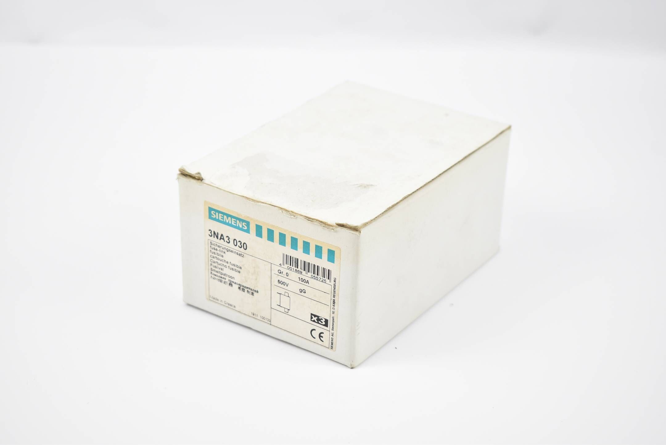 Siemens NH-Sicherungseinsatz NH0 3NA3030 ( 3NA3 030 ) 100A 500VAC