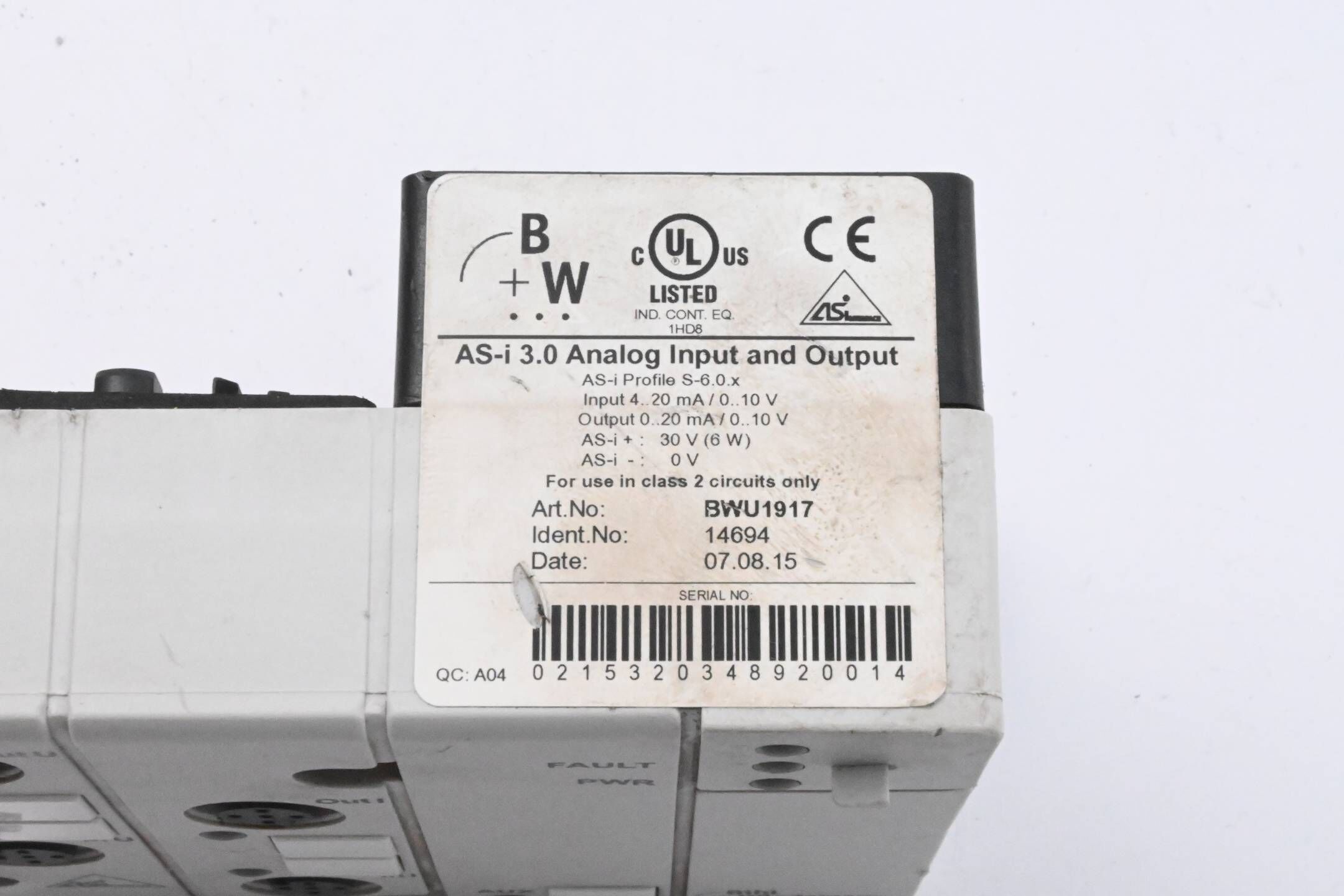 Bihl + Wiedemann AS-i 3.0 Analog Ein-/Ausgabemodul BWU1917