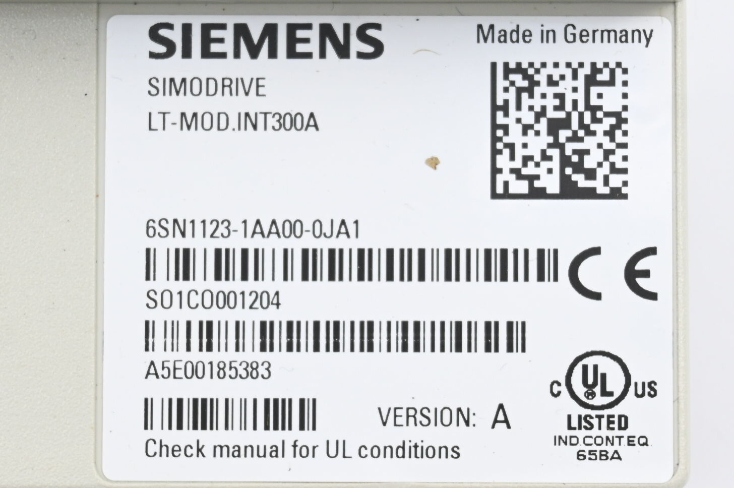 Siemens Frontcover für Simodrive 6SN1123-1AA00-0JA1 ( 6SN1 123-1AA00-0JA1 )