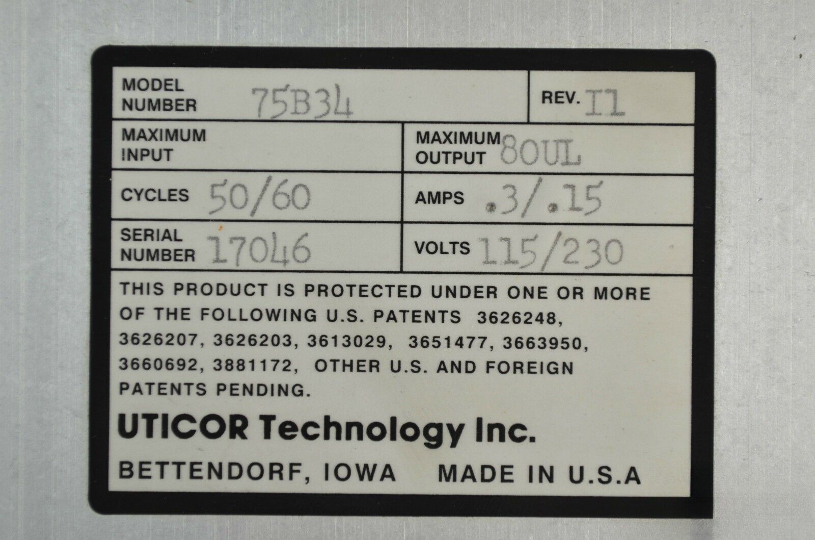 UTICOR Director 4001 ( 75B34 )