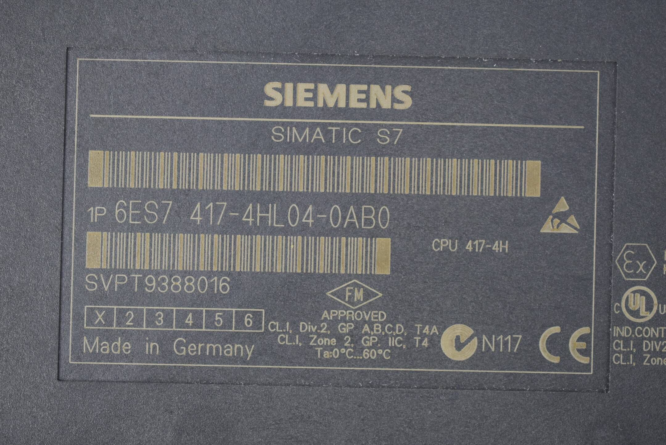 Siemens Simatic S7-400 CPU 417-4H 6ES7 417-4HL04-0AB0 ( 6ES7417-4HL04-0AB0 ) E1