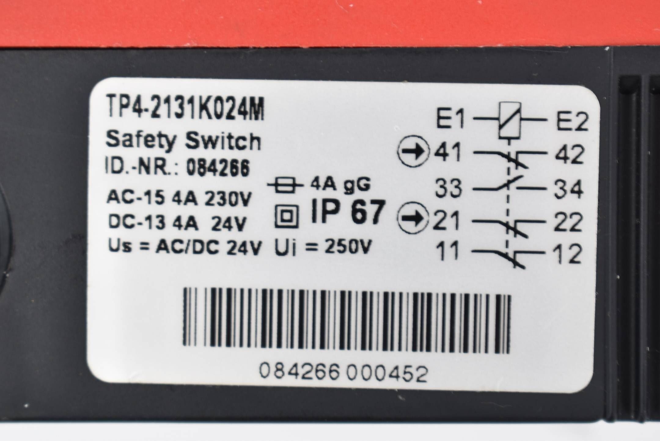 Euchner Sicherheitsschalter 4A 230V 4A 24V TP4-2131K024M ( 084266 )