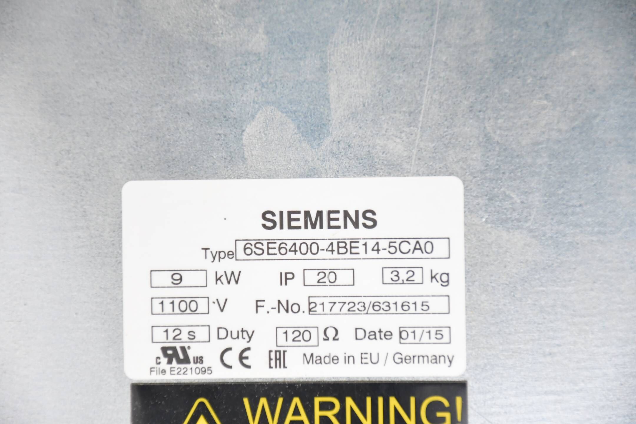 Siemens micromaster 4 Bremswiderstand 6SE6400-4BE14-5CA0 ( 6SE6 400-4BE14-5CA0 )