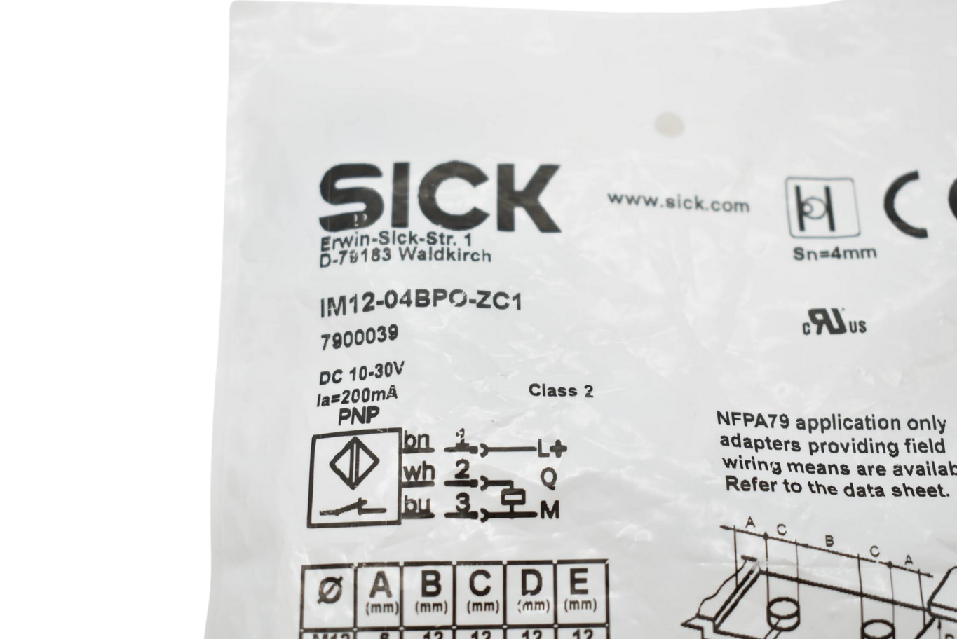 SICK Induktiver Näherungssensor IM12-04BPO-ZC1 ( IM12-04BP0-ZC1 ) 7900039