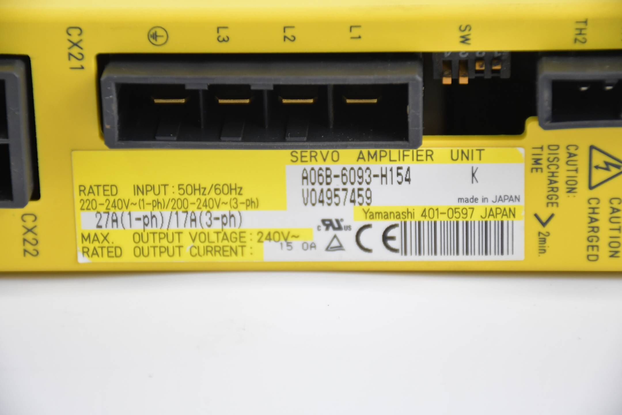 Fanuc LTD. beta servo Amplifier Drive MDL SVU-80 A06B-6093-H154 Ver K