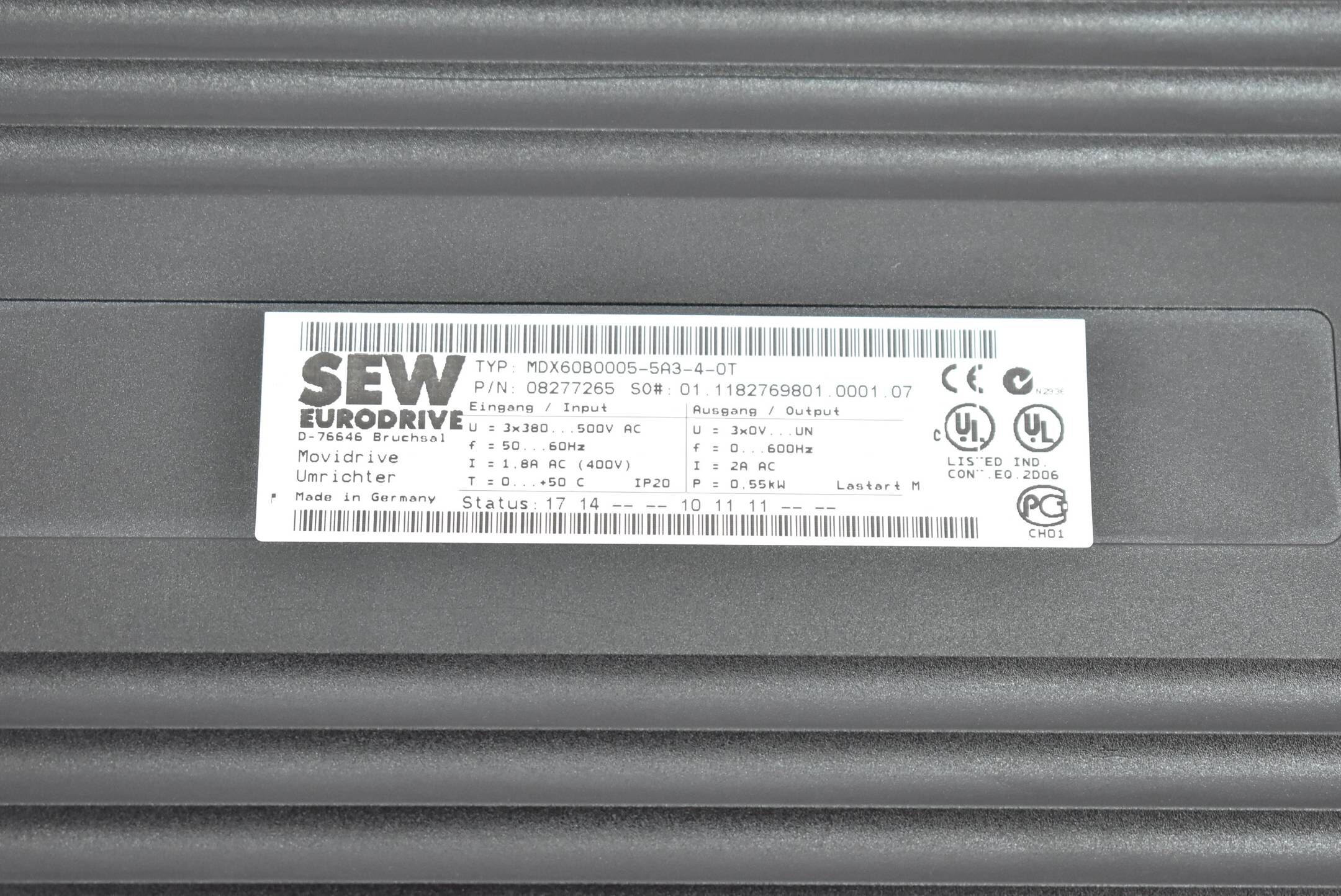 SEW Eurodrive Umrichter MDX60B0005-5A3-4-0T