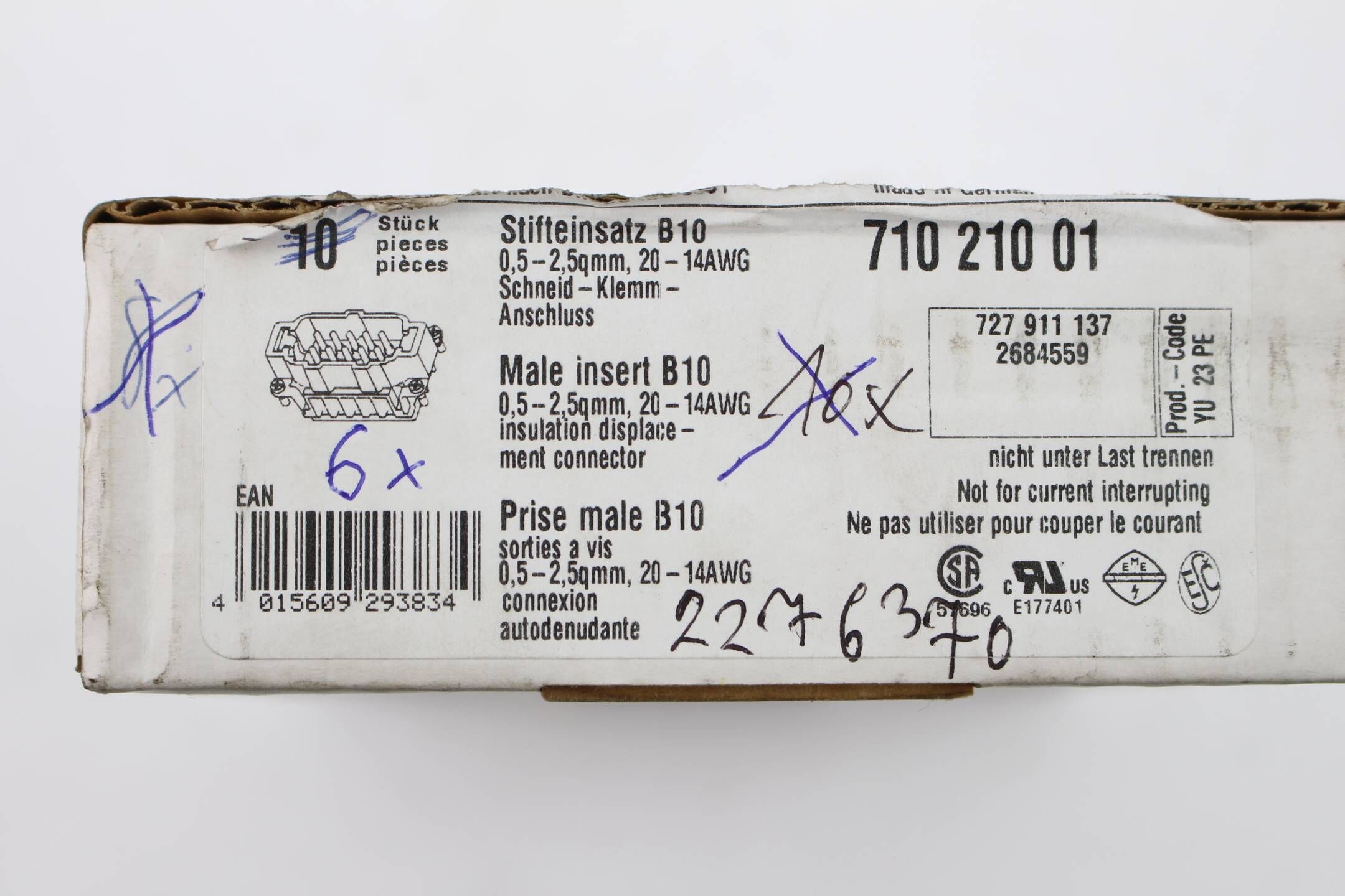 Walther Procon Steckverbinder 710 210 01 16A 500V 600V