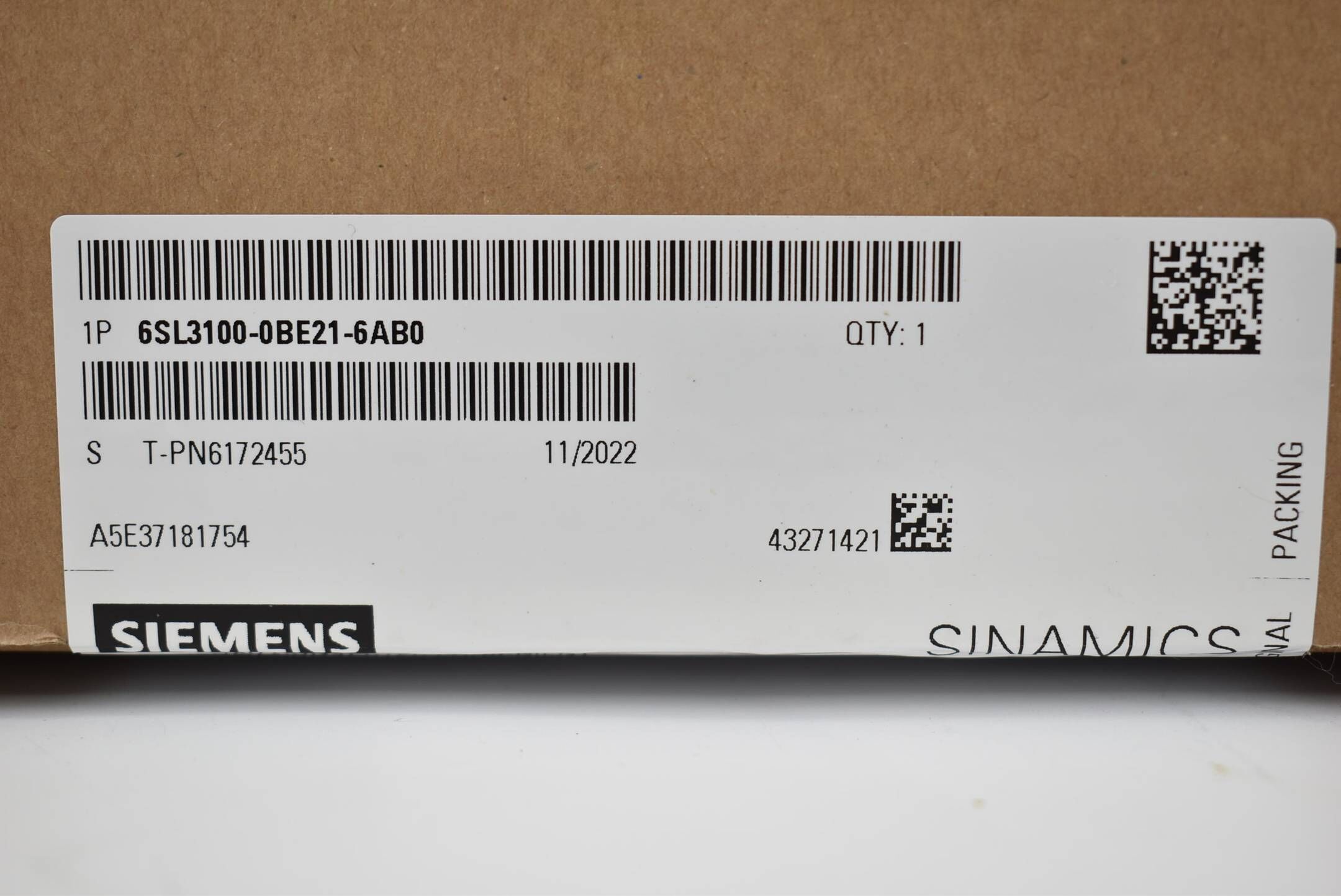 Siemens Sinamics S120 6SL3 100-0BE21-6AB0 ( 6SL3100-0BE21-6AB0 ) E