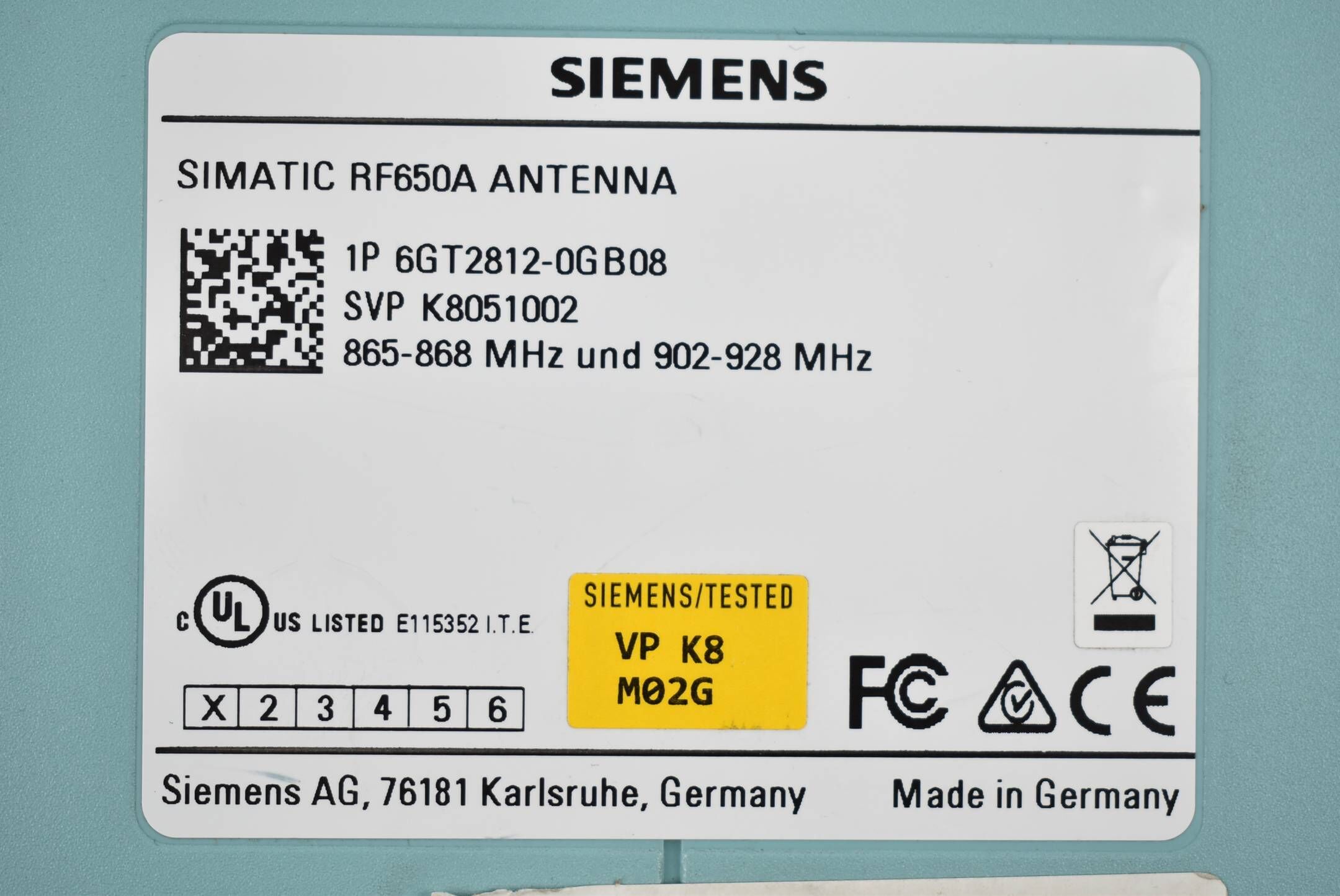 DEFEKT Siemens simatic RF600 Antenne RF650A 6GT2812-0GB08 ( 6GT2 812-0GB08 )