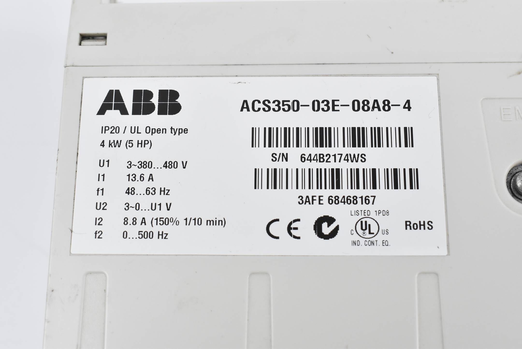 ABB Frequenzumrichter ACS350-03E-08A8-4 inkl. ACS-CP-A Bedienpanel