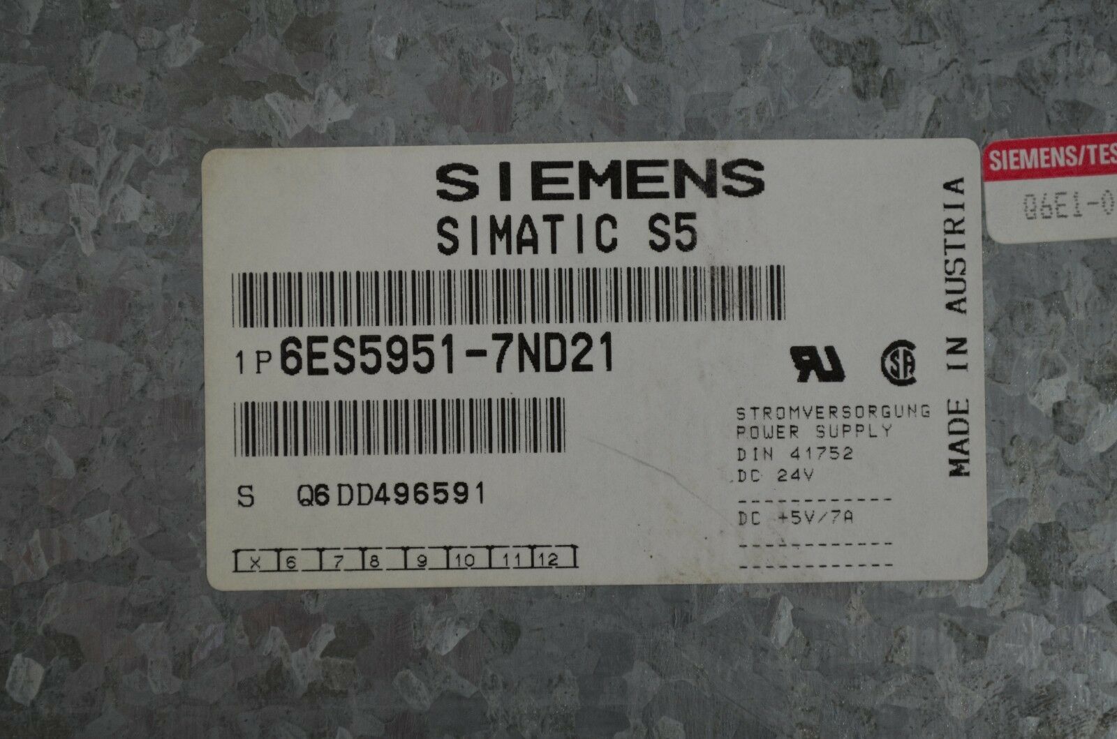 Siemens Simatic S5 Stromversorgung 6ES5951-7ND21 ( 6ES5 951-7ND21 ) E5
