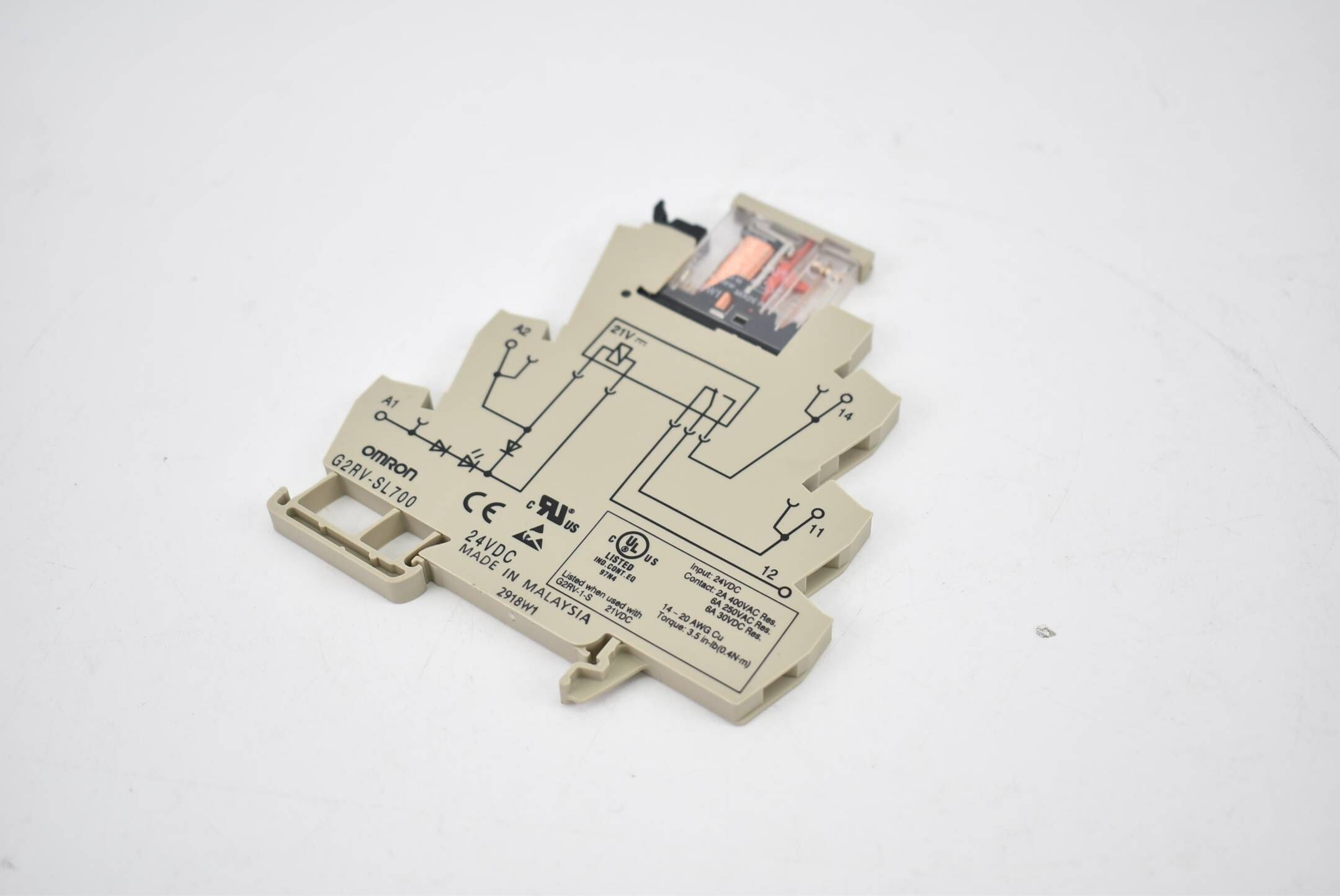 Omron Relais 24VDC G2RV-SL700 inkl. Sockel G2RV-1-S 21VDC