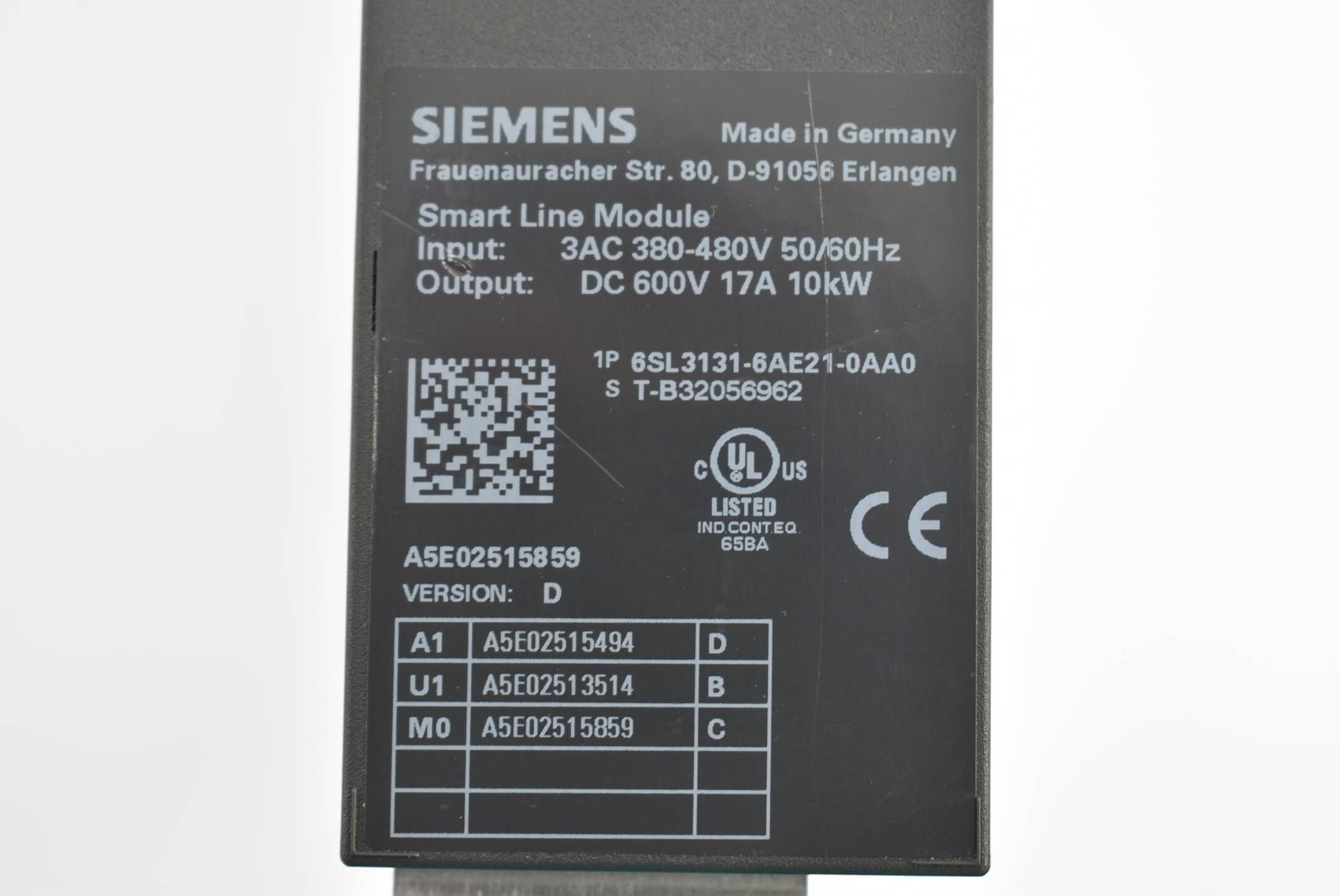 Siemens sinamics S120 Smart Line 6SL3131-6AE21-0AA0 ( 6SL3 131-6AE21-0AA0 ) D