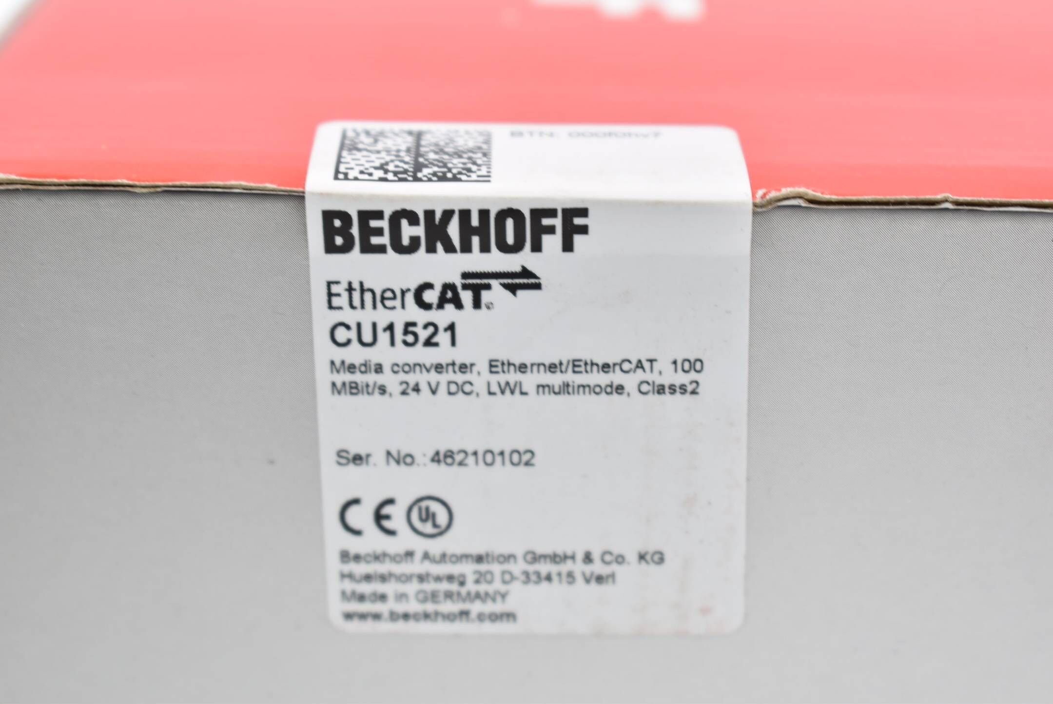 Beckhoff Medienkonverter Infrastruktur Ethernet/EtherCAT CU1521 ( CU 1521 )