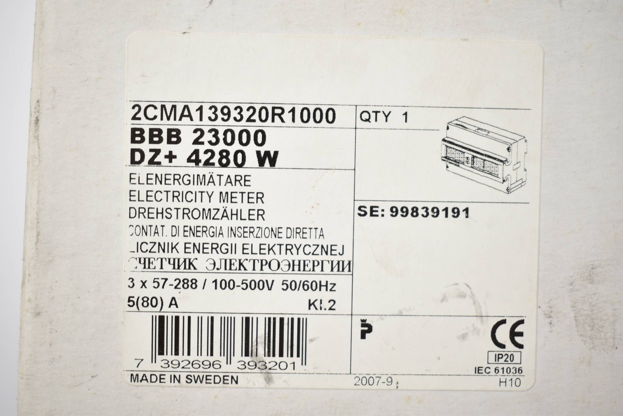 Berg Drehstromzähler BBB 23000 DZ+ 4280 W ( 2CMA139320R1000 )