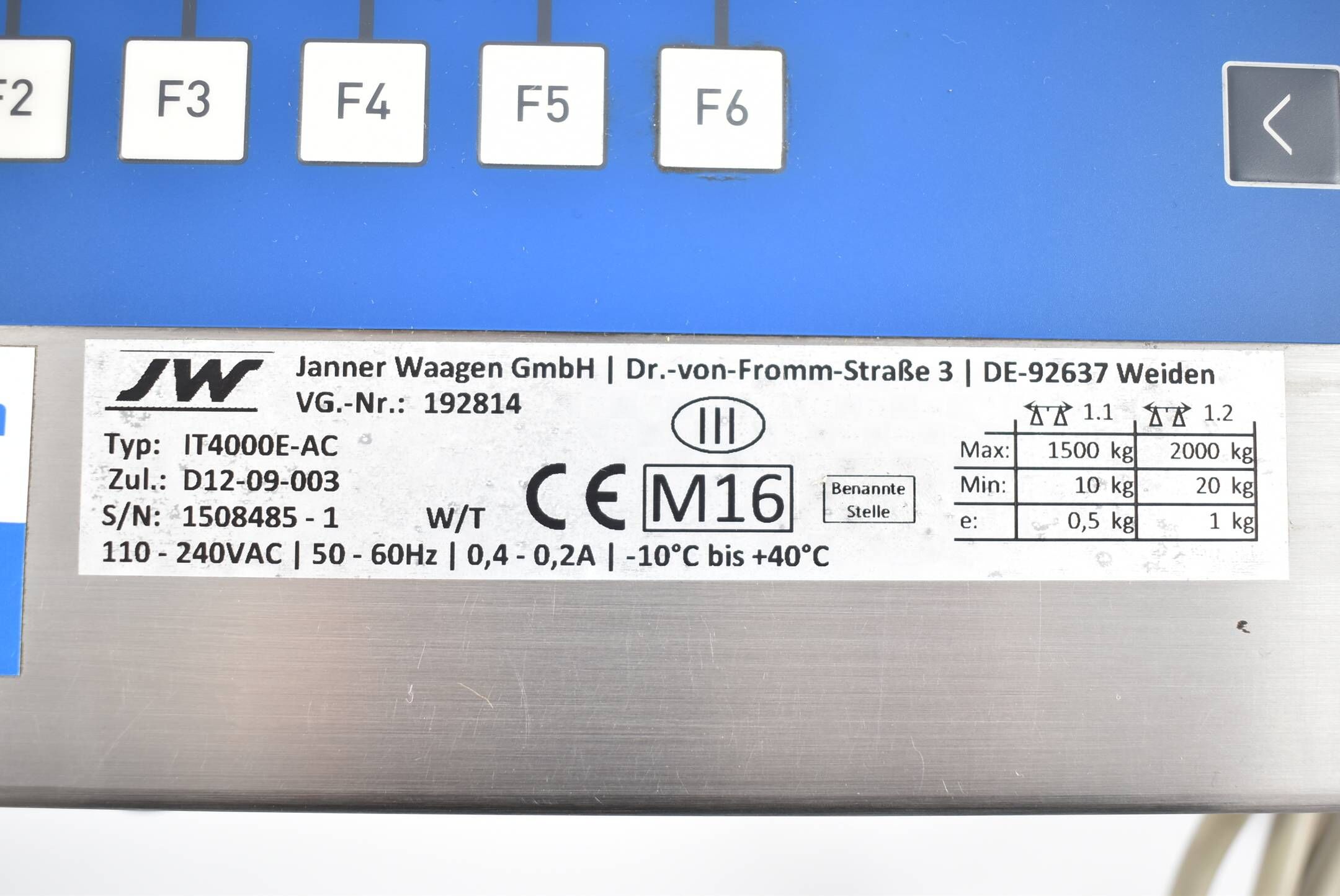 Janner Waagen Eichfähige Industrie-Wägeterminals IT4000E-AC