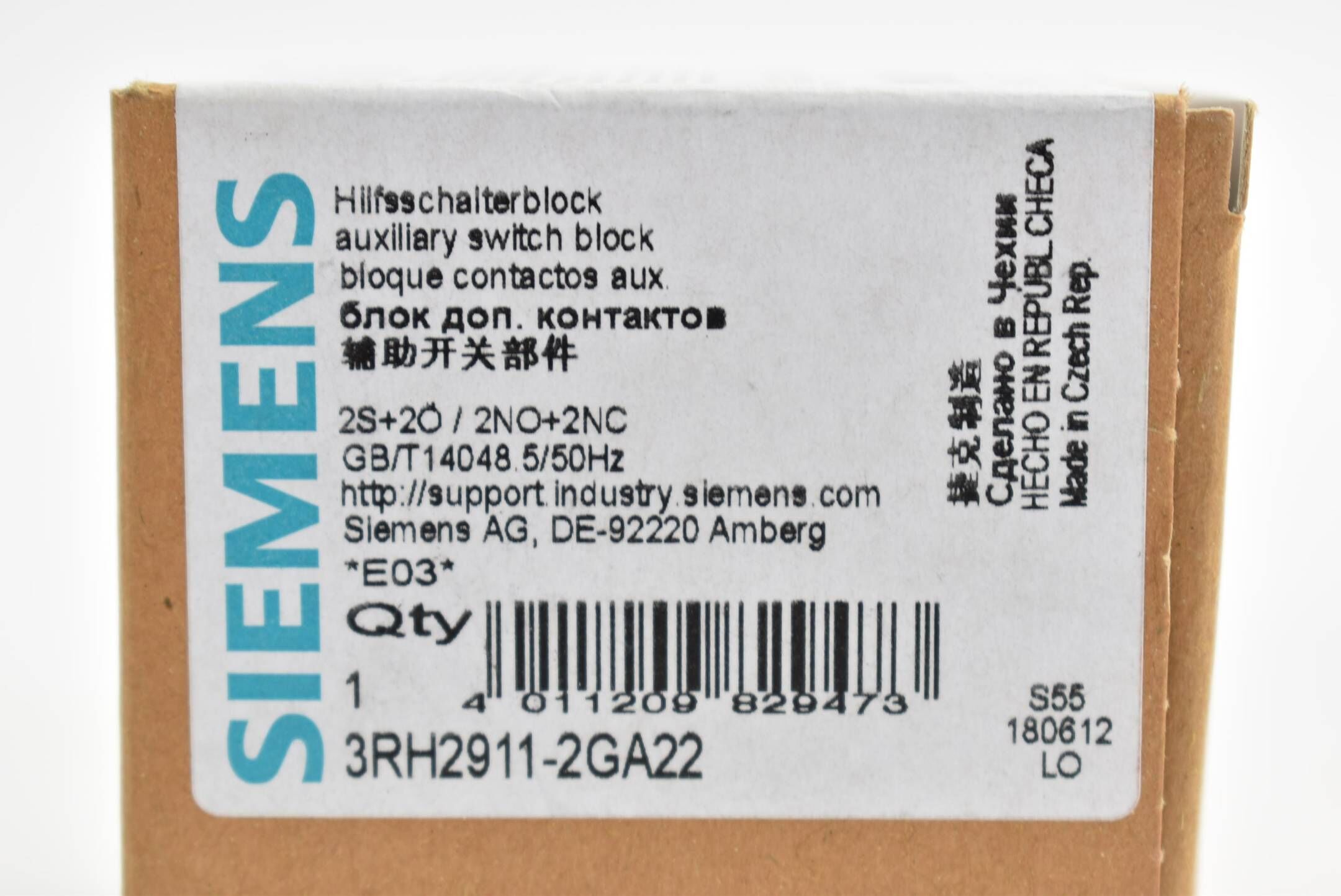 Siemens Hilfsschalterblock frontseitig 3RH2 911-2GA22 ( 3RH2911-2GA22 ) E3