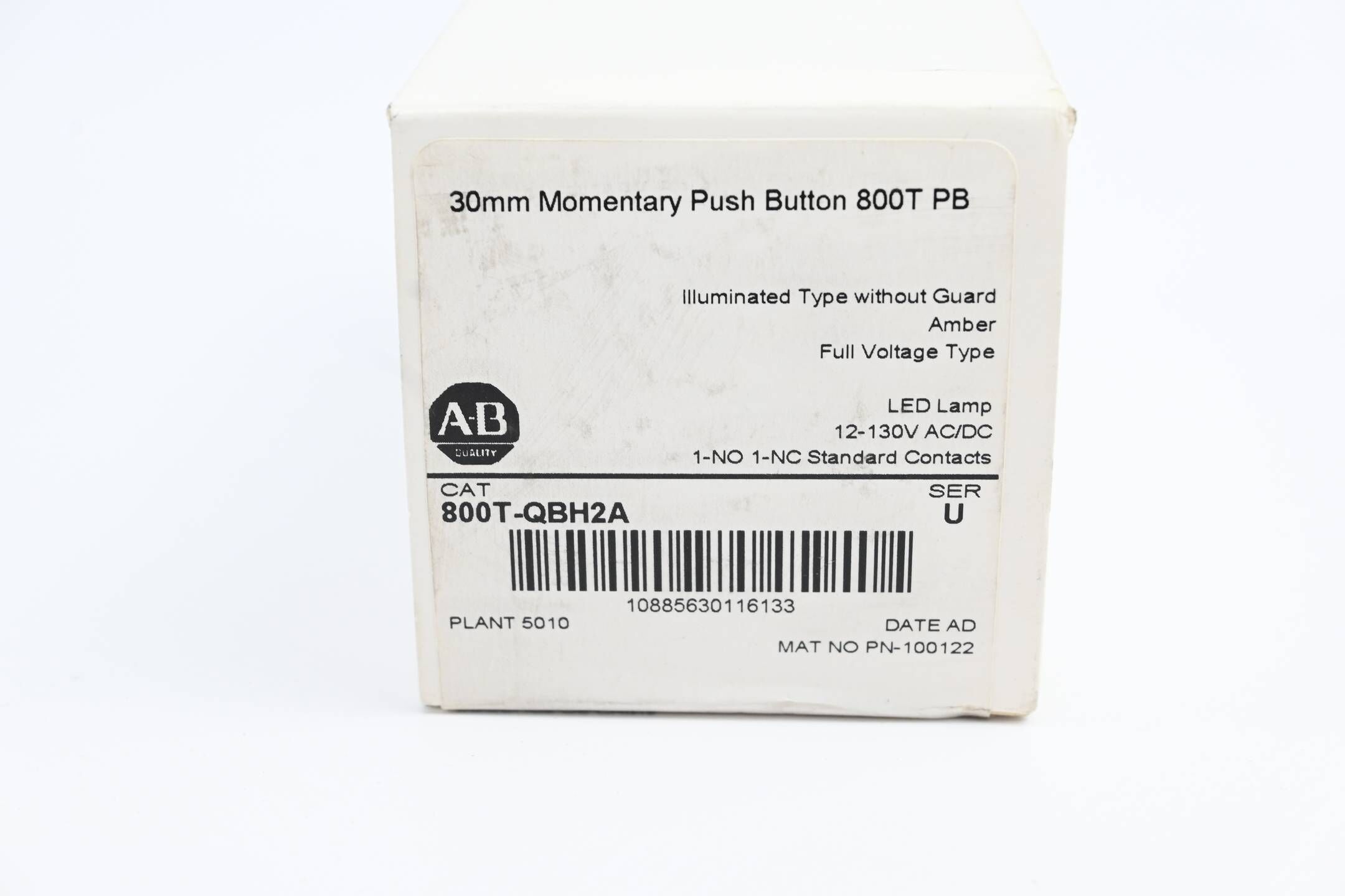 Allen Bradley 30mm Momentary Push Button 800T PB ( 800T-QBH2A )