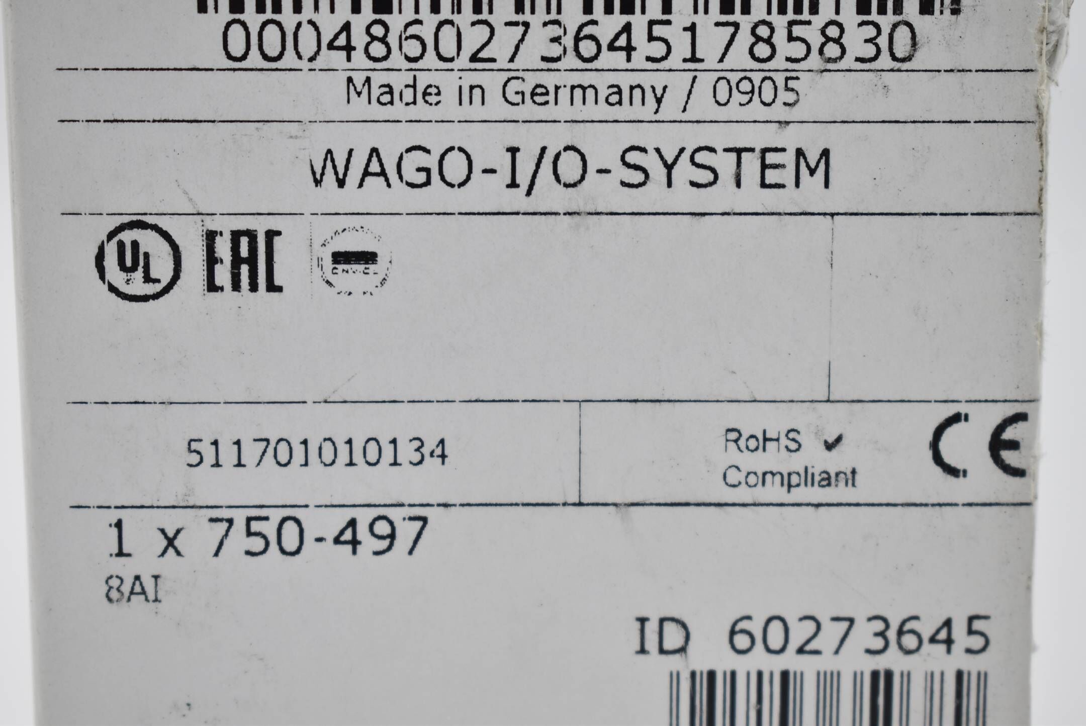 Wago 8-Kanal Analogeingang 750-497