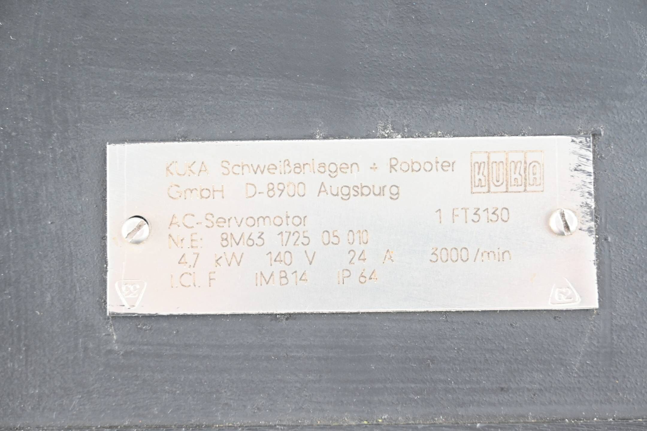 KUKA AC-Servomotor 1 FT3130 ( 1FT3130 ) 4,7kW 3000/min