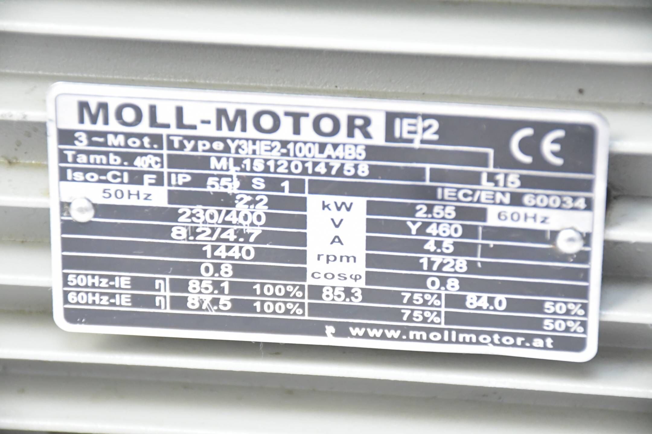 Moll-Motor 3-Phasen Motor Y3HE2-100LA4B5