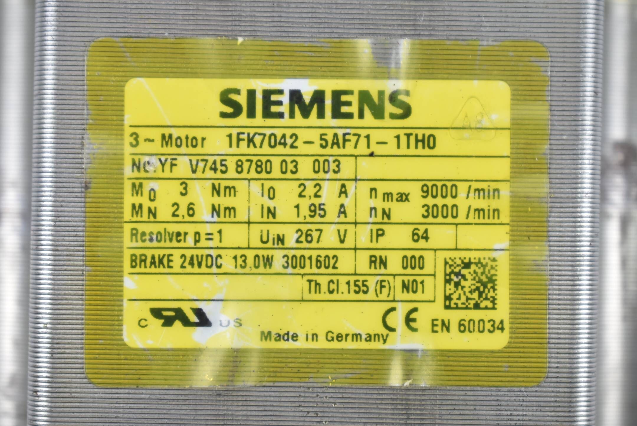 Siemens simotics S Synchronservomotor 1FK7 042-5AF71-1TH0 ( 1FK7042-5AF71-1TH0 )