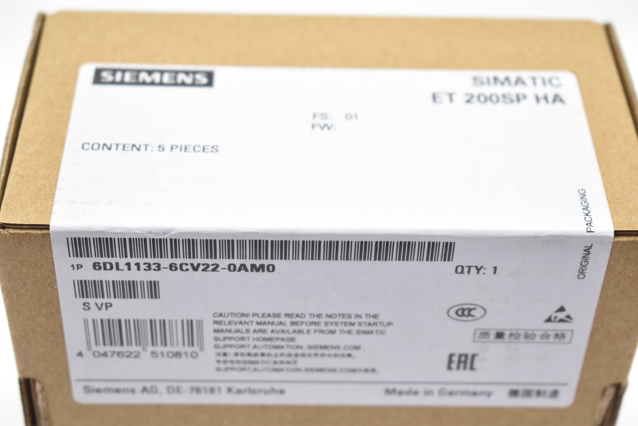Siemens simatic ET 200SP HA 6DL1133-6CV22-0AM0 ( 6DL1 133-6CV22-0AM0 ) FS01