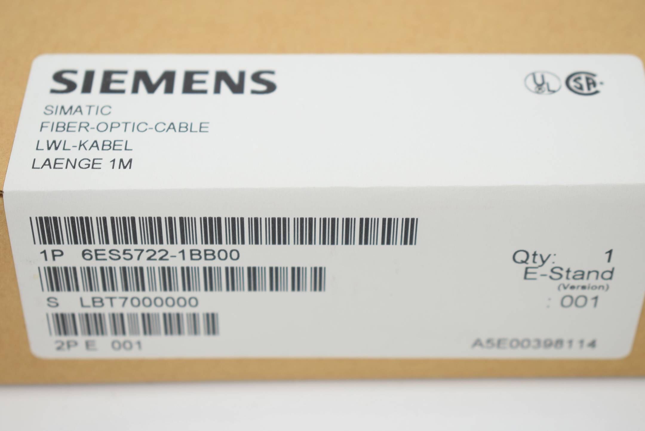 Siemens simatic S5LWL-Steckleitung S5-95F 1m 6ES5722-1BB00 ( 6ES5 722-1BB00 )