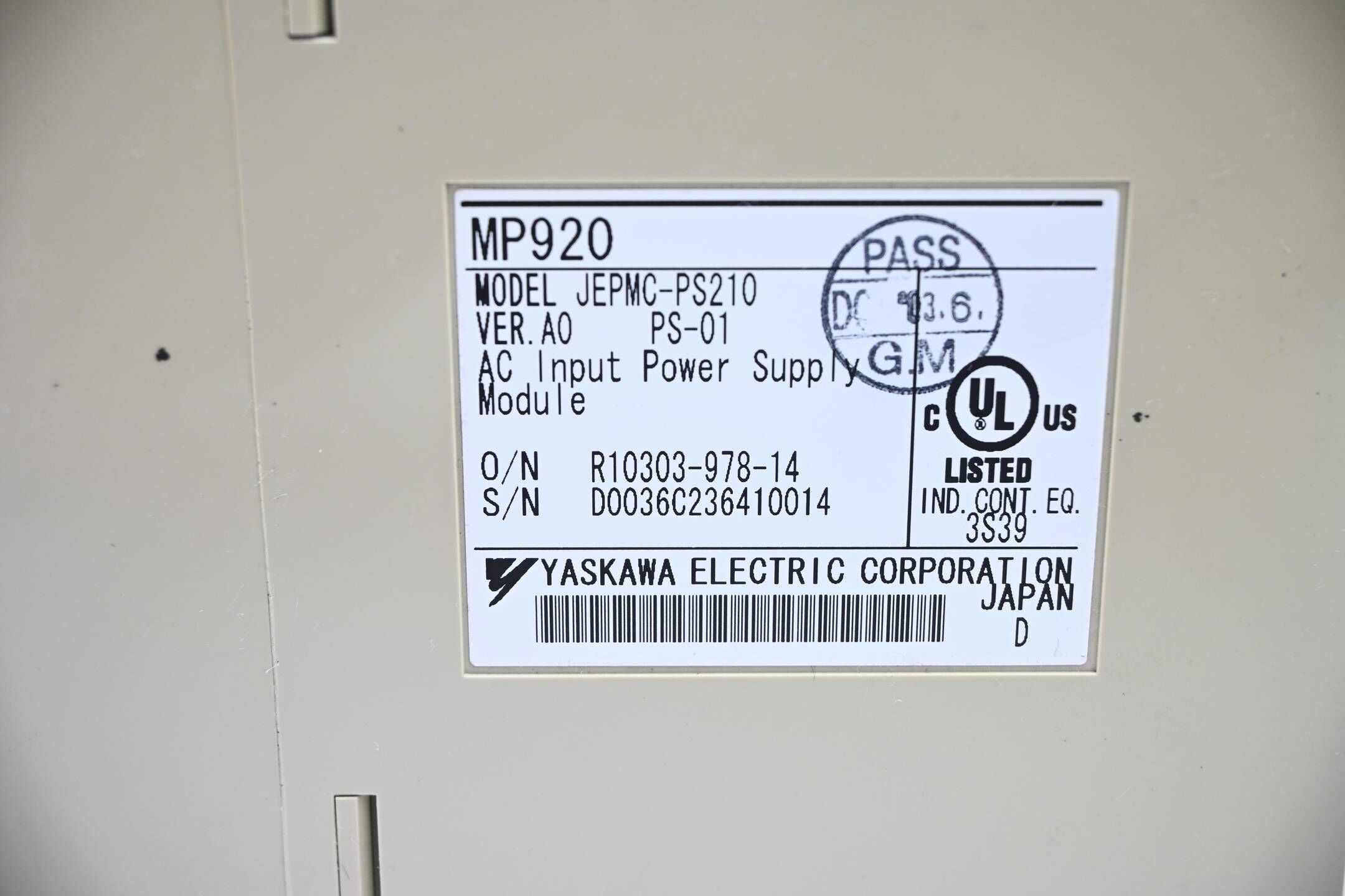 Yaskawa AC-Netzteilmodul MP920 ( JEPMC-PS210 )