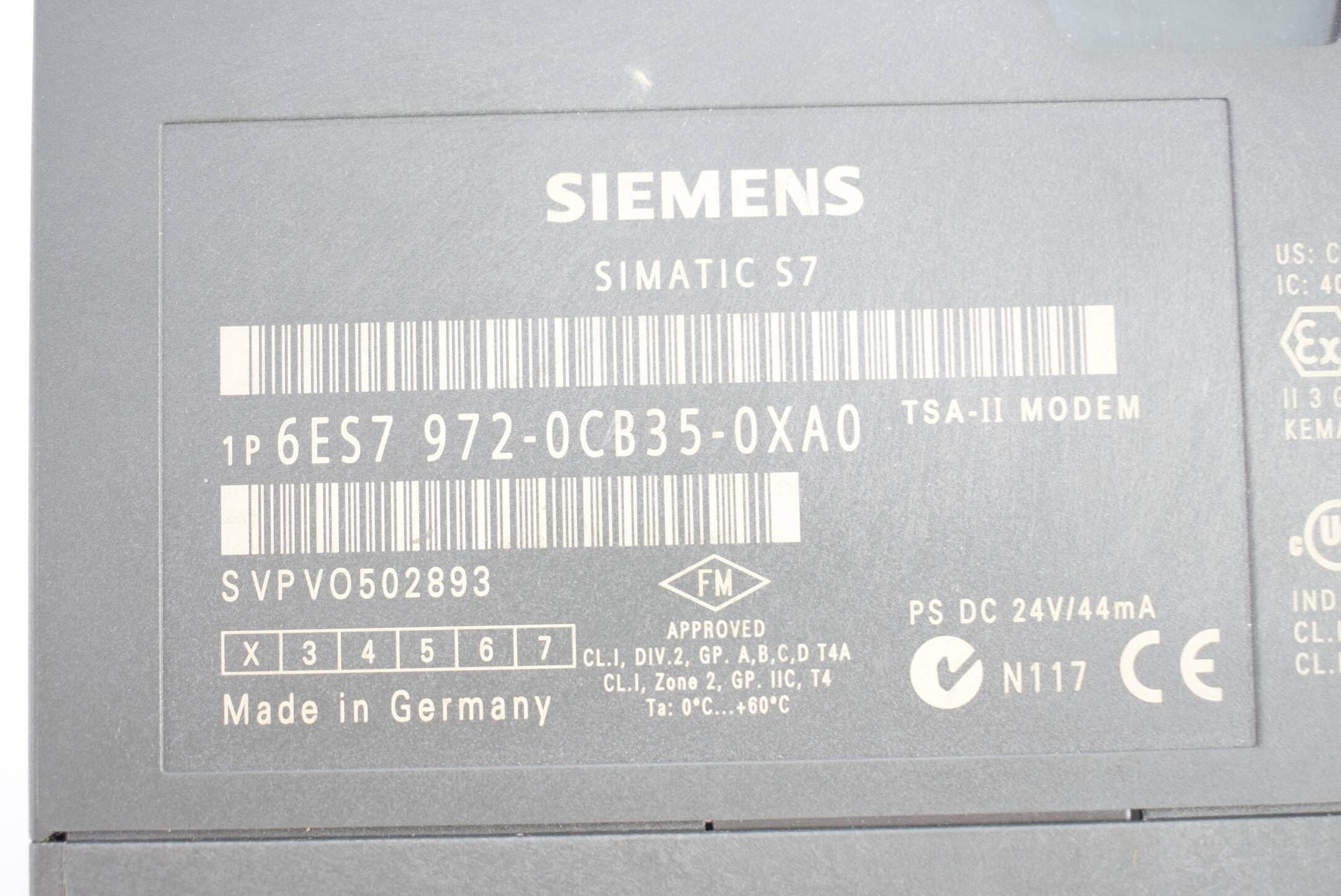 Siemens Simatic S7 TSA-11 Modem 6ES7 972-0CB35-0XA0 ( 6ES7972-0CB35-0XA0 )