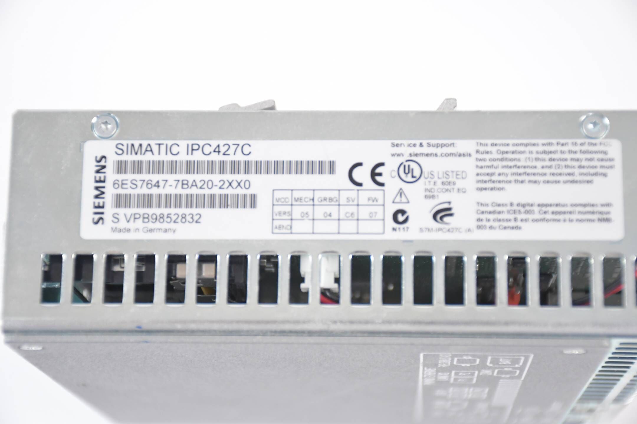 Siemens Simatic IPC427C Microbox PC 6ES7647-7BA20-2XX0 / 6ES7 647-7BA20-2XX0 E07
