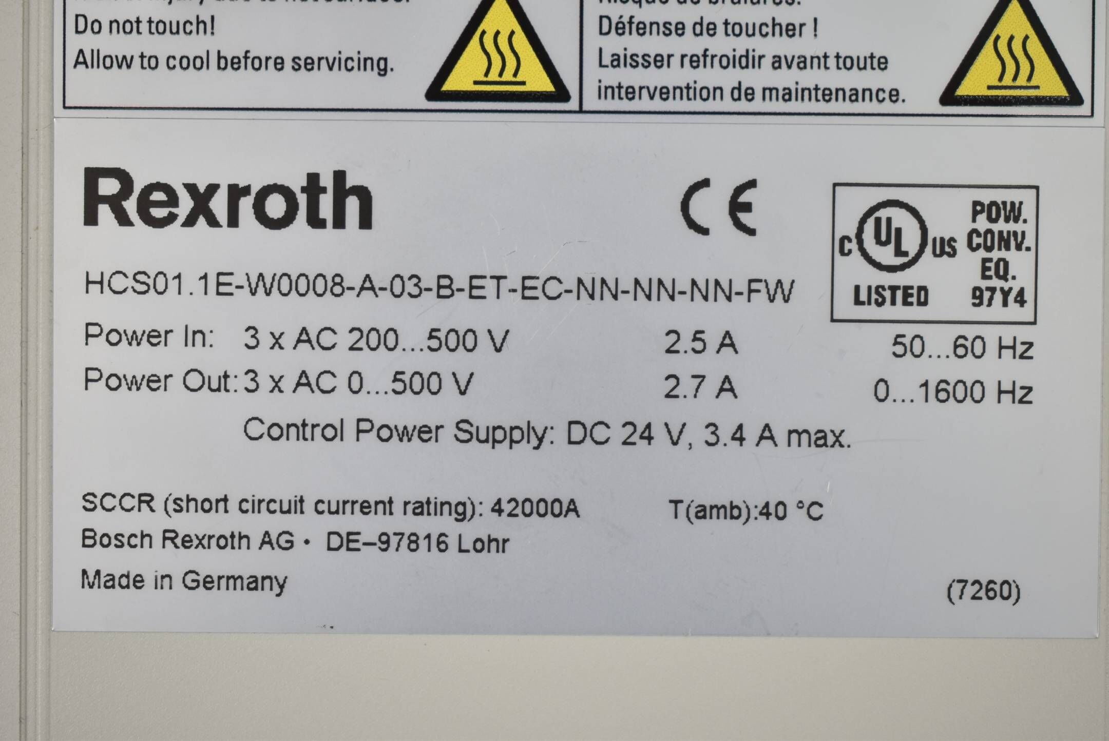 Rexroth HCS01.1E-W0008-A-03-B-ET-EC-NN-NN-NN-FW ( R911325246 )