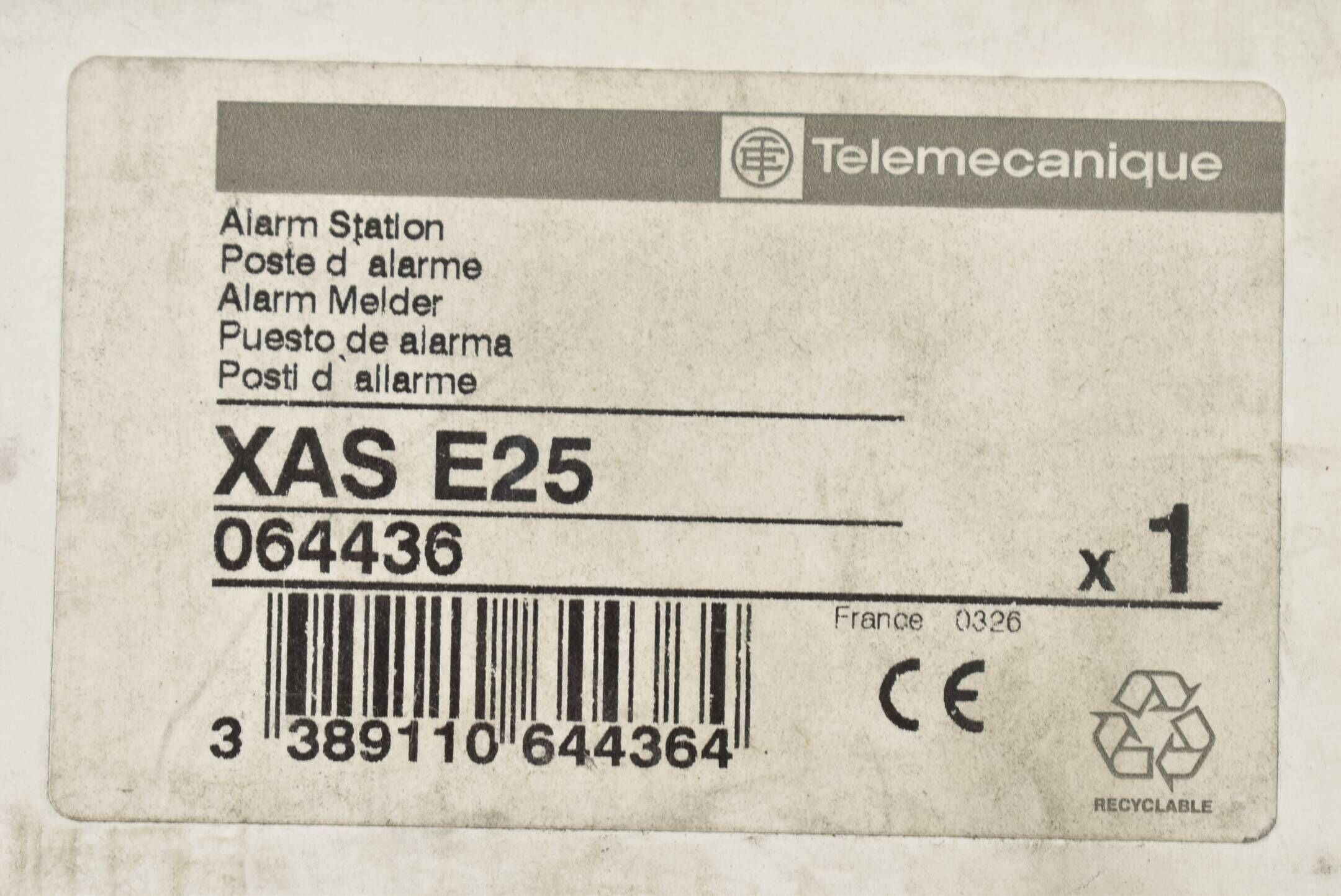 Telemecanique Alarm Station Alarmmelder XAS E25