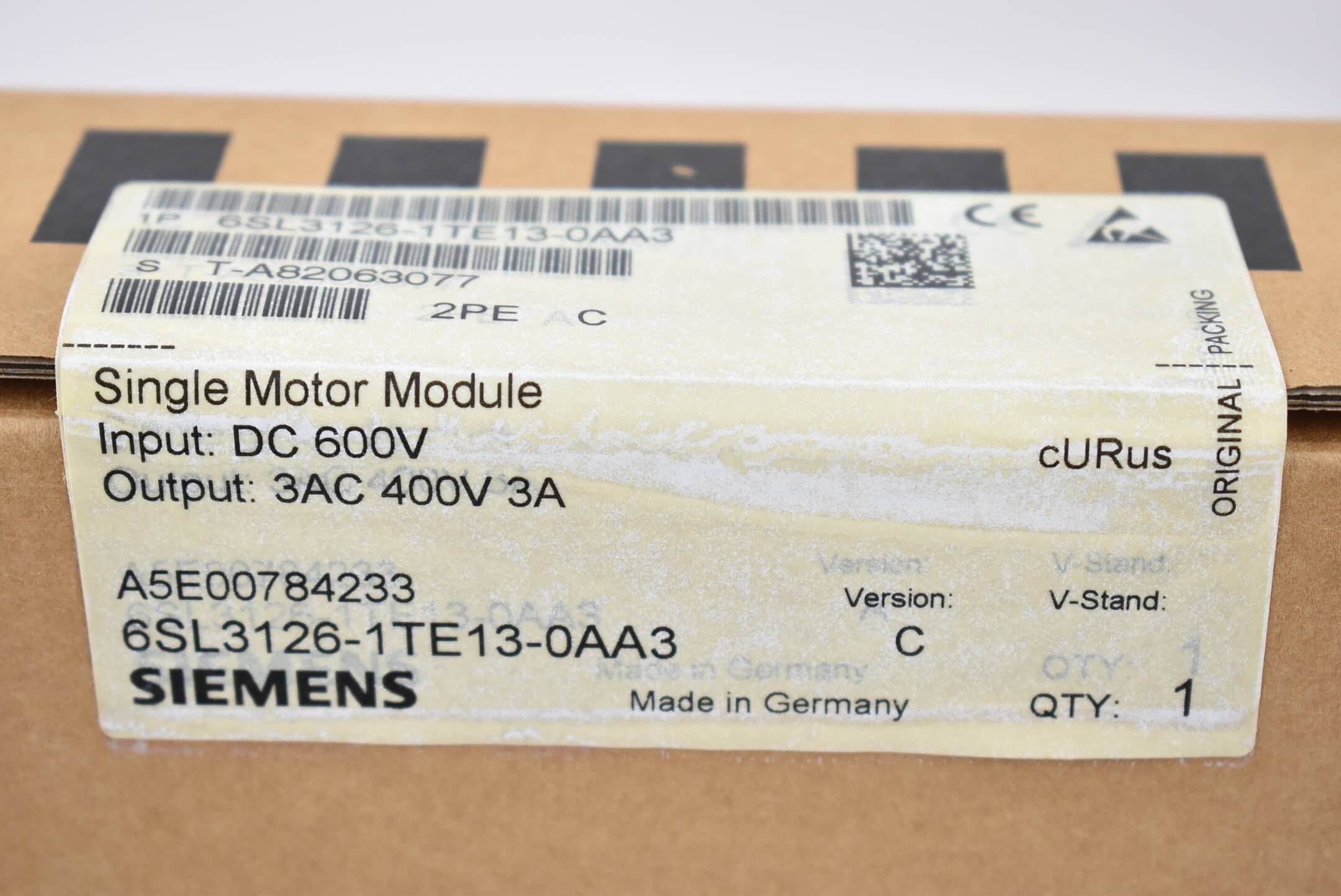 Siemens Sinamics S120 SMM 6SL3126-1TE13-0AA3 ( 6SL3 126-1TE13-0AA3 ) E.C