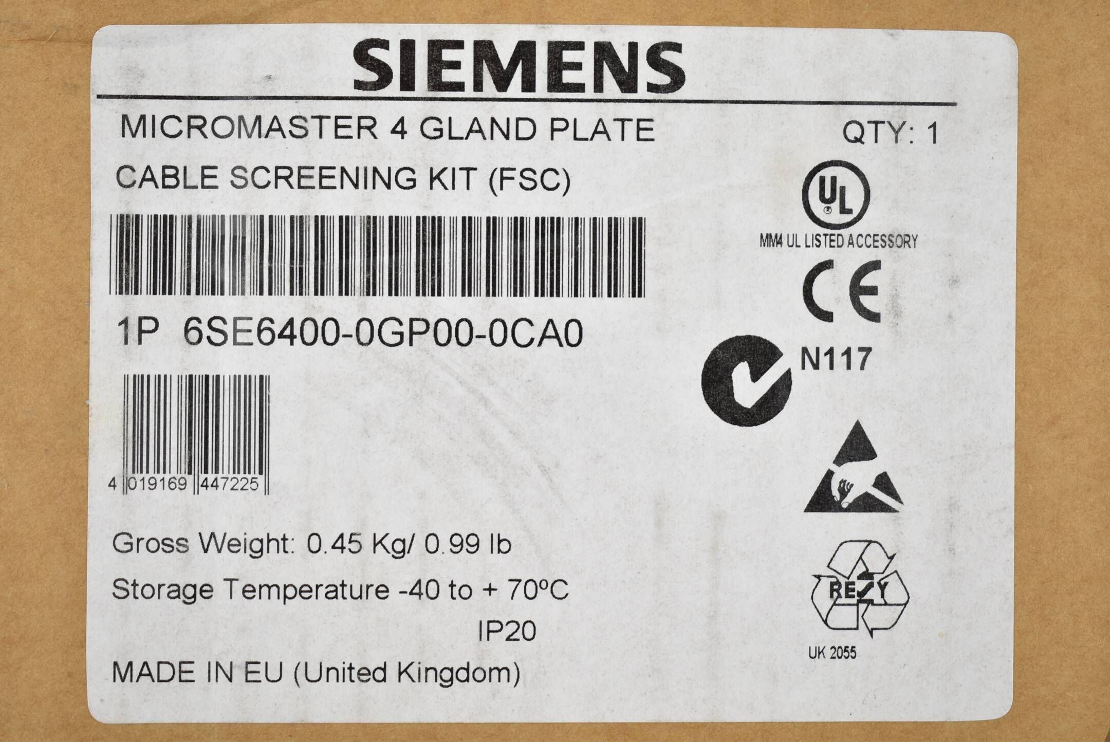 Siemens Micromaster 4 Kit  6SE6400-0GP00-0CA0 ( 6SE6 400-0GP00-0CA0 )