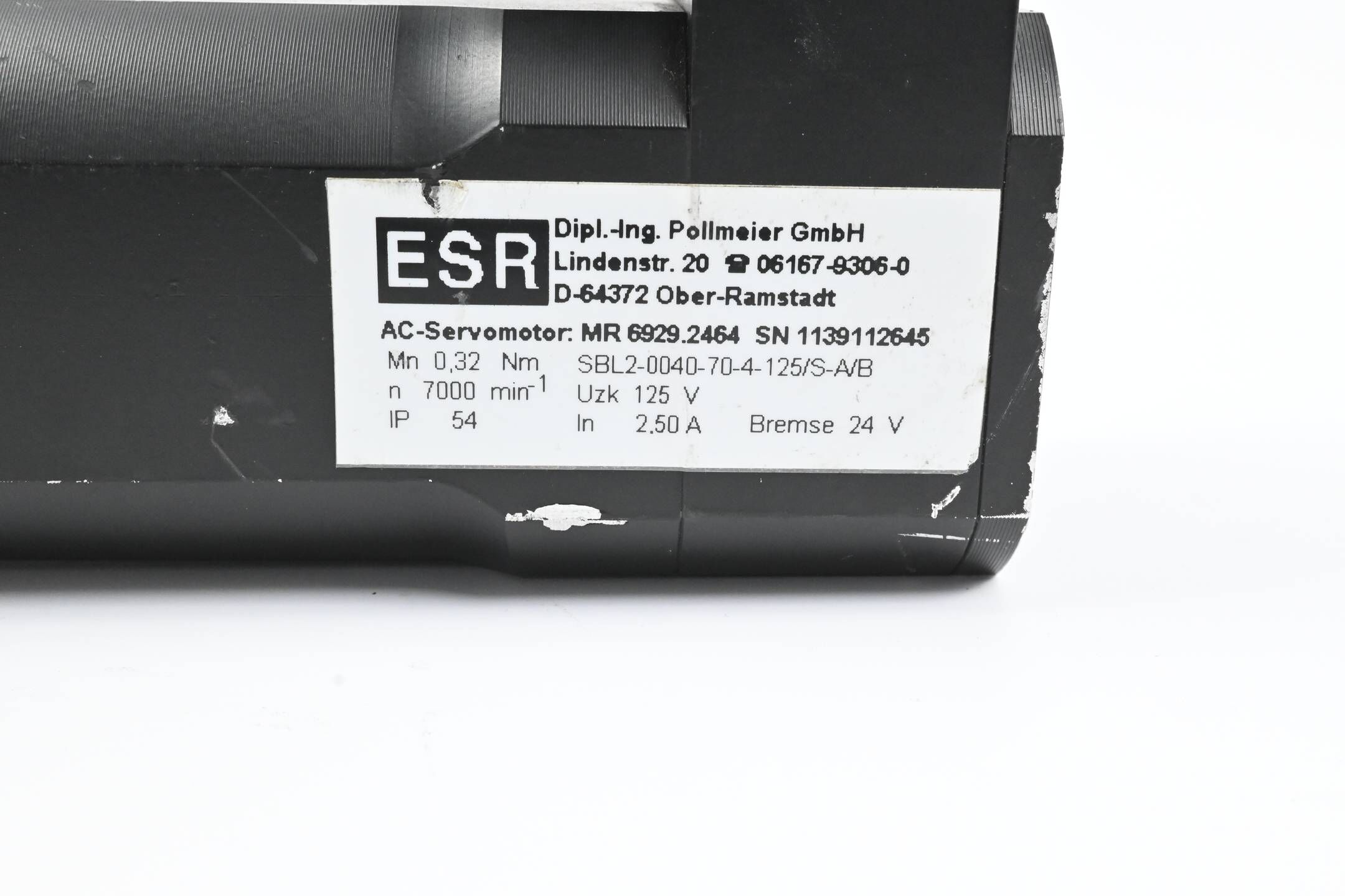ESR Pollmeier AC Servomotor MR 6929.2464 ( SBL2-0040-70-4-125/S-A/B )