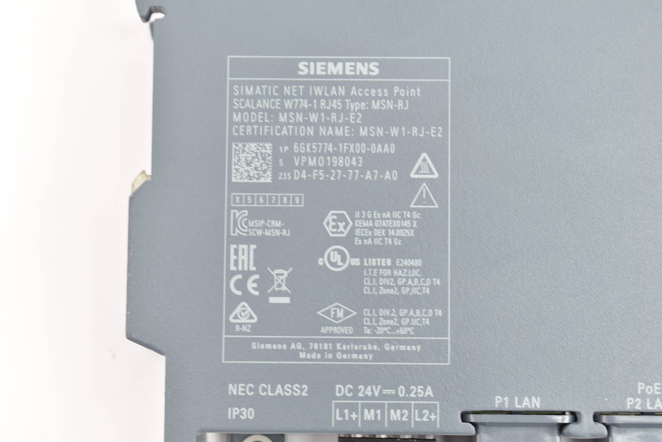Siemens simatic IWLAN Access Point 6GK5774-1FX00-0AA0 ( 6GK5 774-1FX00-0AA0 ) E