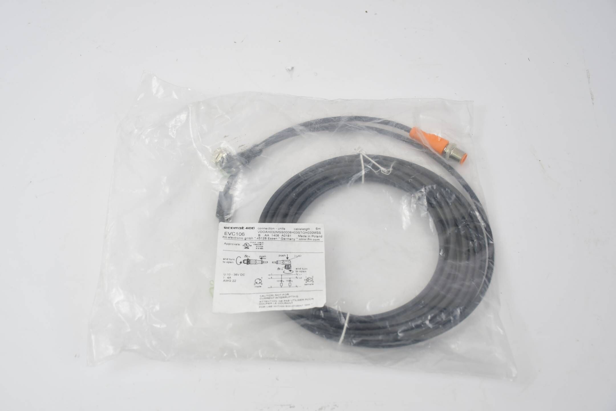 ifm ecomat 400 Verbindungskabel EVC106 VDOAH032MSS0006H03STGH030MSS 6m
