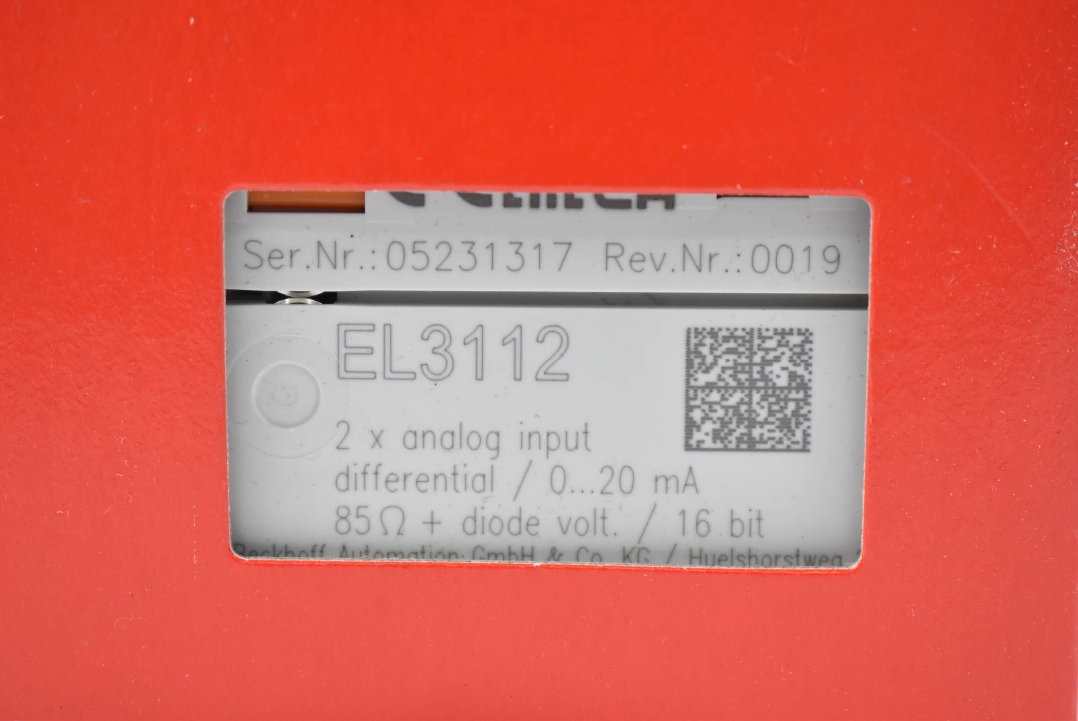 Beckhoff EtherCAT-Klemm 2-Kanal-Analog-Eingang EL3112 ( EL 3112 ) 0-20mA 16Bit