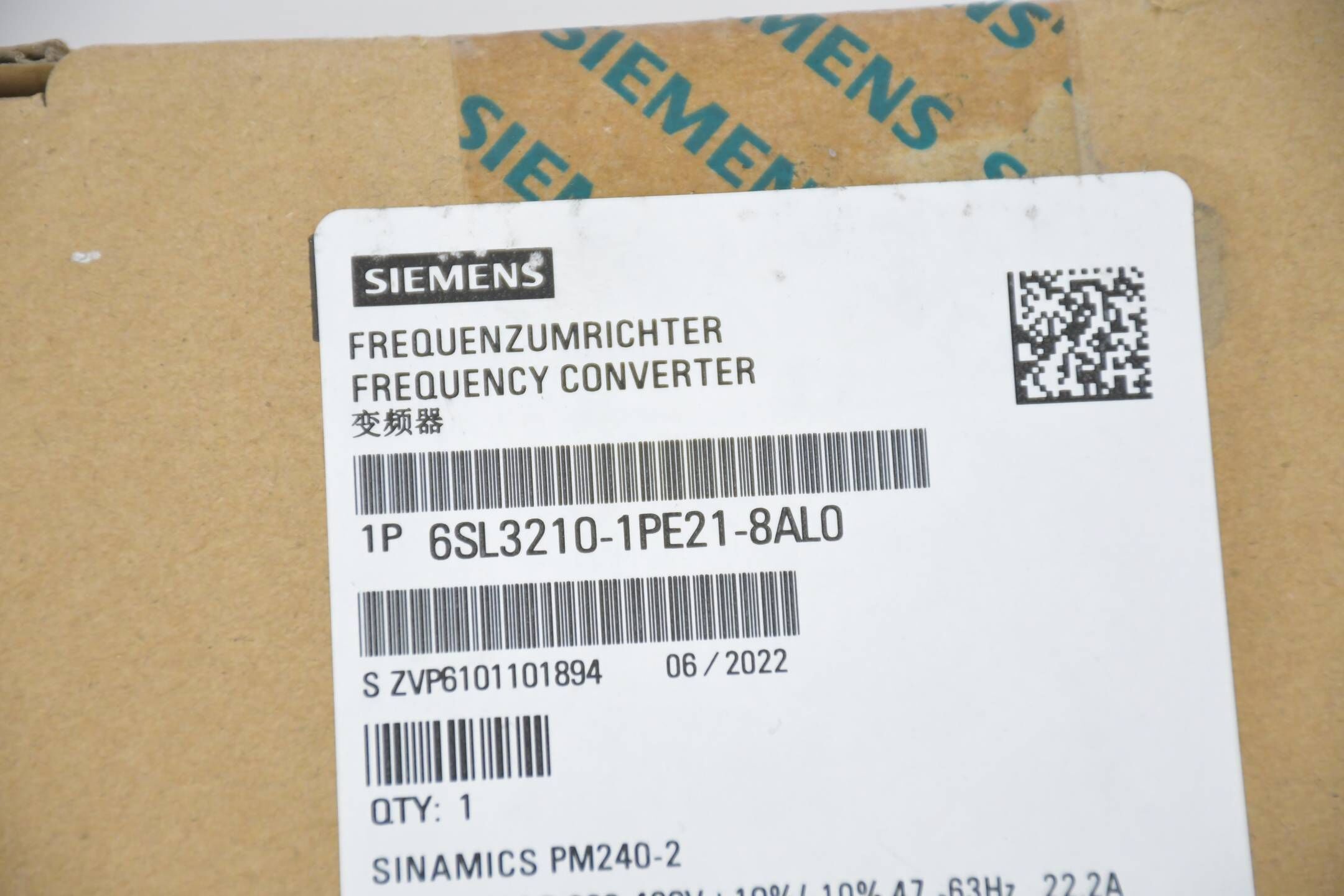 Siemens Sinamics PM240-2 6SL3210-1PE21-8AL0 ( 6SL3 210-1PE21-8AL0 ) E5